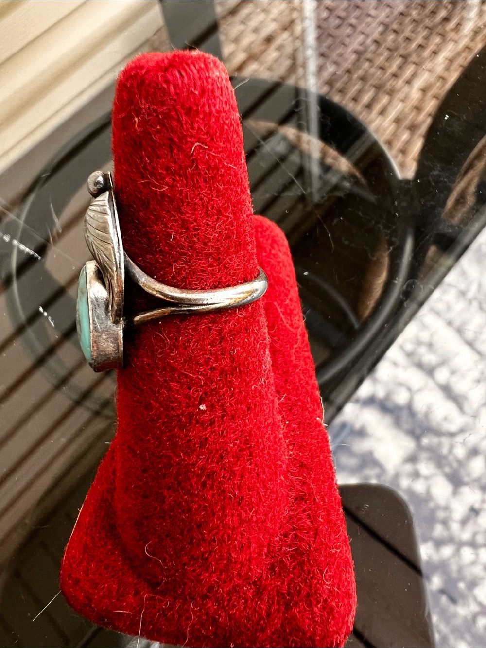 Navajo sterling silver ring with turquoise - Picture 2 of 5